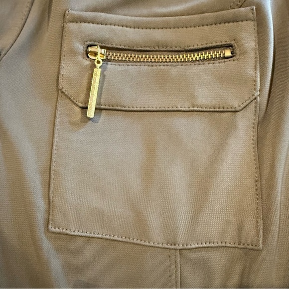 INC International Concepts Olive Green Belted Sheath Dress Long Sleeve Collared - Picture 11 of 11